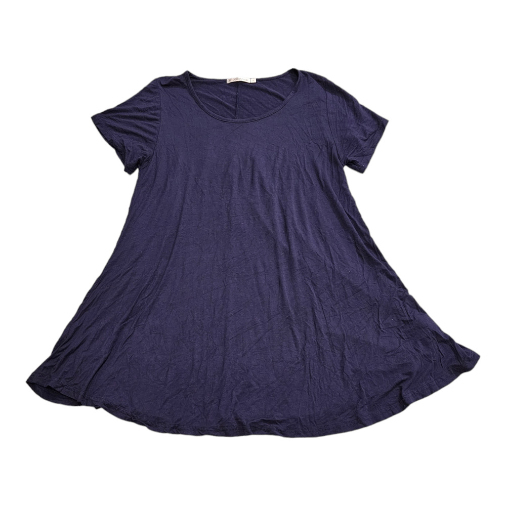 JollieLovin Large Dark Blue Short Sleeve Long T-Shirt